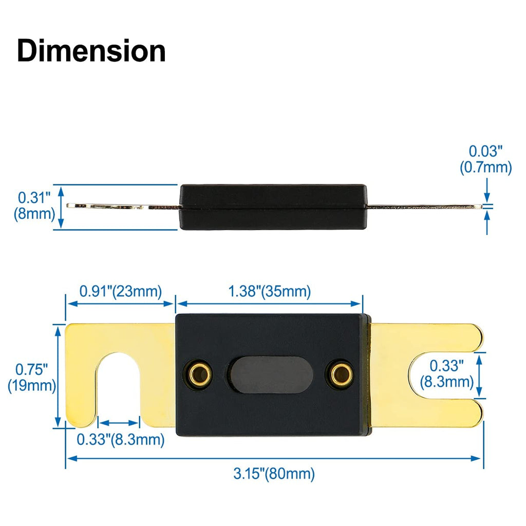 Absolute ANL120-2 2 Pack ANL Fuses 120 Amp Gold Plated Home Work Tools