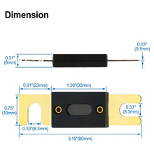 Load image into Gallery viewer, American Terminal TANL-120 120 Amp ANL Fuse Gold Plated High Quality Fuses Car Audio Blade