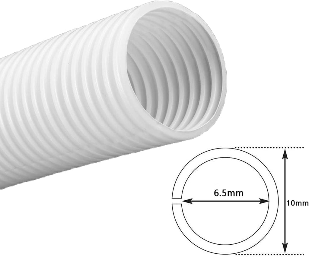 MR DJ DSLT14WH 100' 1/4" 6.35mm White Split Wire Loom Conduit Tubing Sleeve Tube
