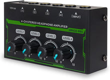 Charger l'image dans la galerie, MR DJ Microamp HA400PRO Ultra-compact 4-channel stereo headphone amplifier