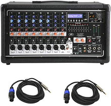 Load image into Gallery viewer, Peavey PVI8500 All In One 8-Channel Powered Mixer + 2 Speakon to 1/4" Speaker Cables