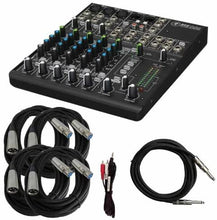 Charger l&#39;image dans la galerie, Mackie 802VLZ4 8 Channel Ultra-Compact Analog Mixer with MR DJ Cables Bundle