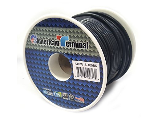 American Terminal ATPW16-100BK 16 Gauge Primary Wire, Black