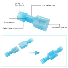 Load image into Gallery viewer, Absolute 200pcs Male &amp; Female Blue Nylon Quick Disconnects 16-14 AWG Gauge Insulated