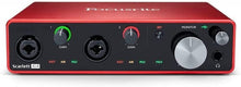Charger l&#39;image dans la galerie, Focusrite Scarlett 2i2 Studio 4th Gen USB Audio Interface Bundle for the Songwriter with Condenser Microphone and Headphones for Recording, Streaming, and Podcasting