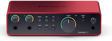 Charger l&#39;image dans la galerie, Focusrite Scarlett Solo 4th Gen 2x2 USB Audio Interface With Single Microphone Preamp &amp; 2 XLR Cable