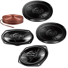 Charger l&#39;image dans la galerie, 4 Pioneer TS-G6930F 6&quot;x9&quot; 800 Watts 3-Way Coaxial Car Speakers and Absolute SW16G50 50&#39; 16 Gauge Speaker Wire