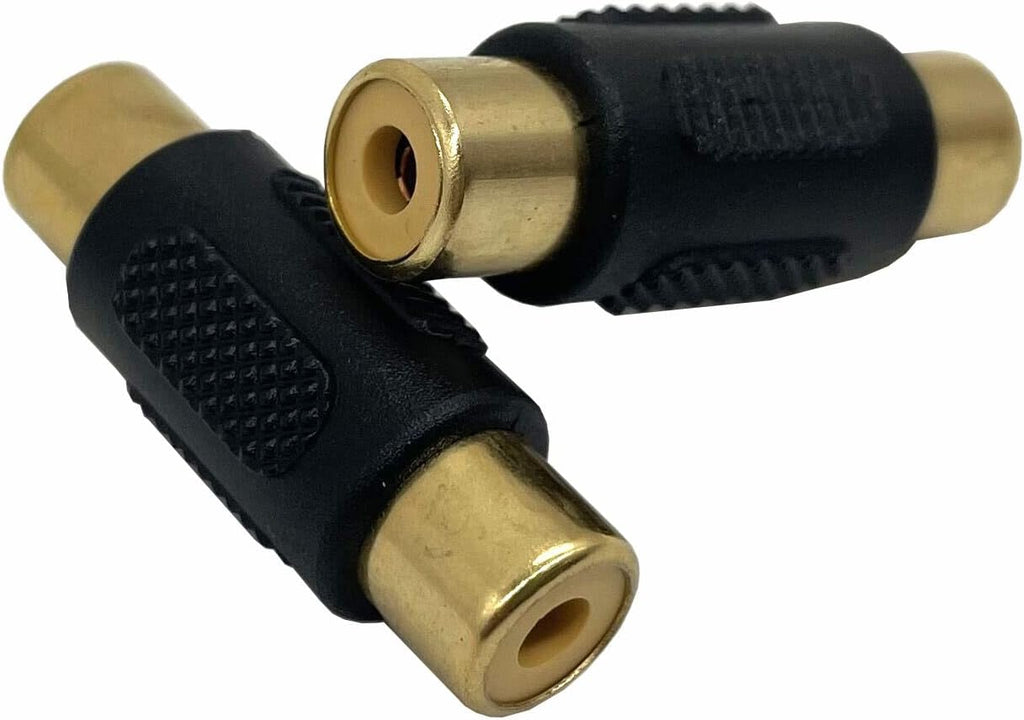 10 Pack Female to Female Gold RCA cable cord Coupler Joiner barrel Connectors