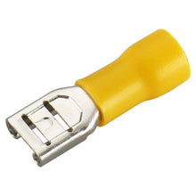 Load image into Gallery viewer, Female Quick disconnects Vinyl Insulated Spade Wire Connector Electrical Crimp Terminal 12-10 AWG Yellow Pack of 100