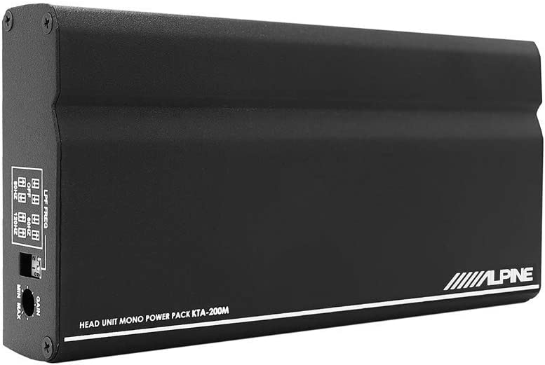 Alpine KTA-200M Mono Power Pack Amp, SWT-S10 10" Tube Subwoofer,  Bass Knob