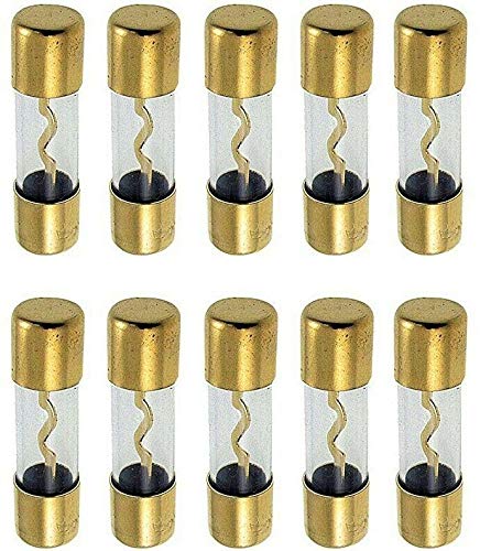 10 MK Audio 200 Amp Inline Glass AGU Fuses Gold Plated Inline Glass