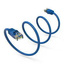Load image into Gallery viewer, 6 Cat6a Ethernet Network Patch Cable RJ45 23AWG 600Mhz Solid Copper Wire 3' Blue