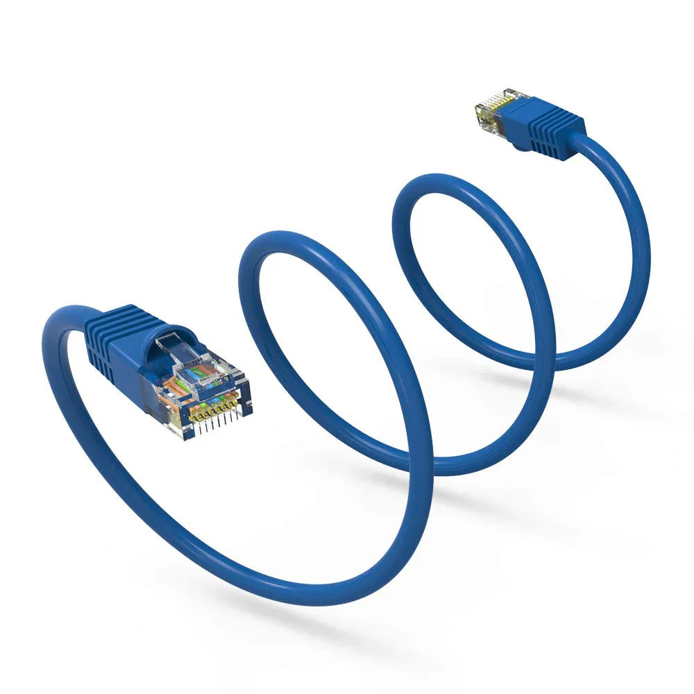 20 American Terminal EPC3BL 3' Cat6a Ethernet network patch cable RJ45 23AWG 600M solid copper wire 3' blue