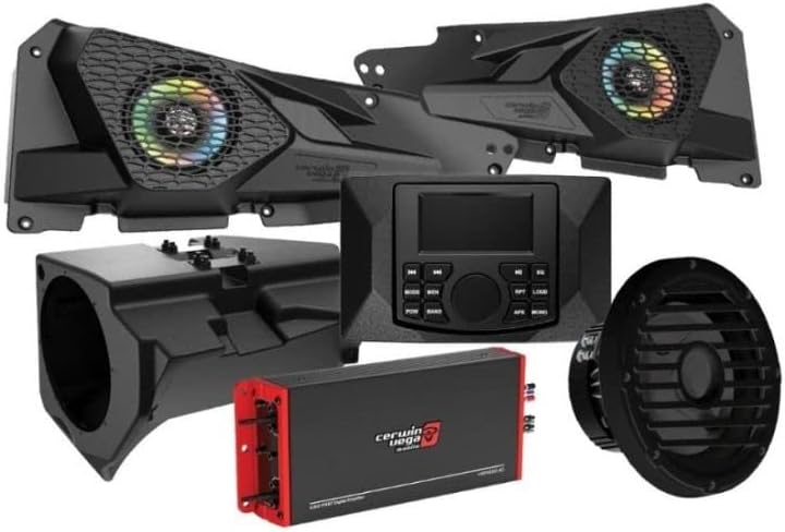 Cerwin Vega RPMRZRKM22 2014+ RZR XP Front Speaker Kit 4CH Amplifier Media Center