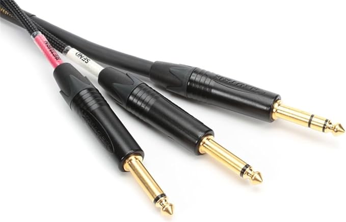 Mogami GOLD INSERT TS-06 Gold Insert TS Cable - 1/4-inch TRS Male to Dual 1/4-inch TS Male - 6 foot