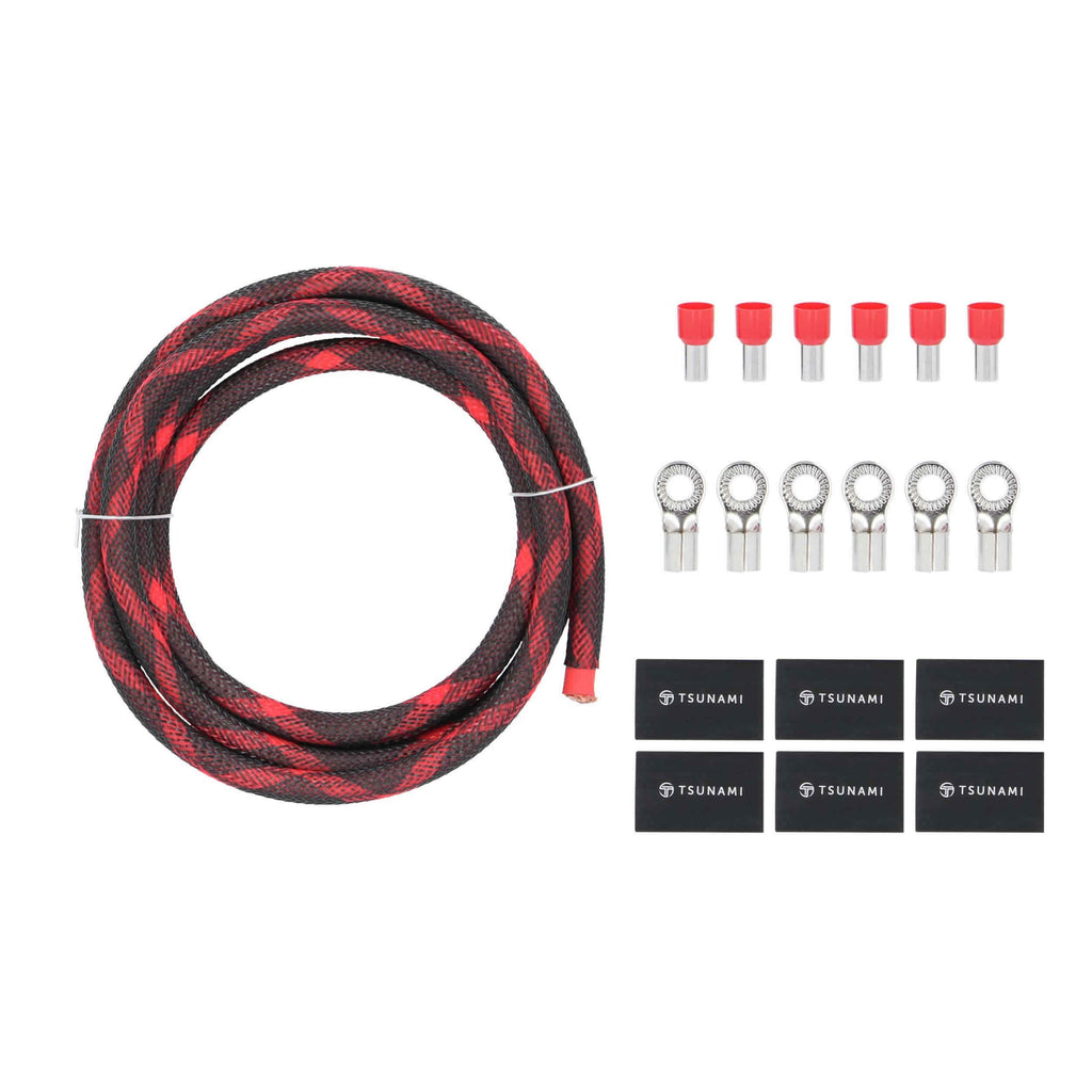Tsunami TSX-PWR4 50Ft Spool Red 4ga w/Acc Kit