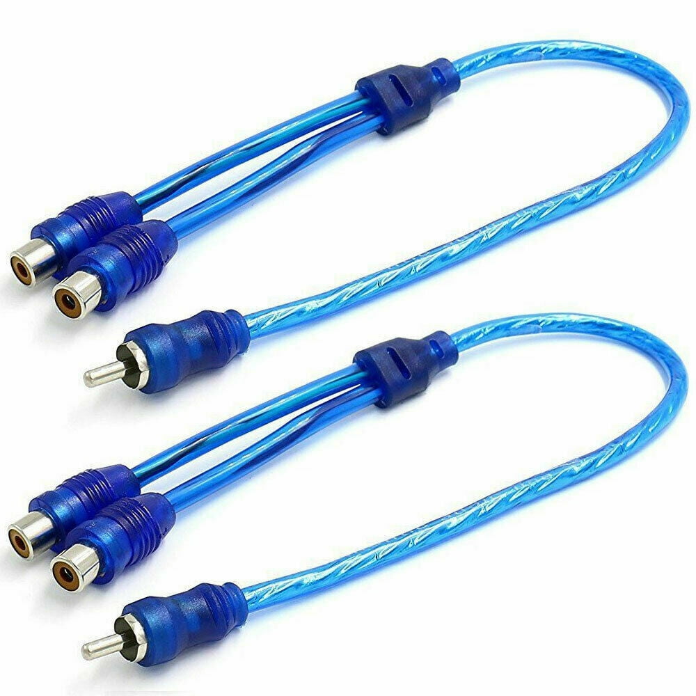 2 Absolute RCA Audio Cable "Y" Adapter Splitter 1 Male to 2 Female Plug Cable