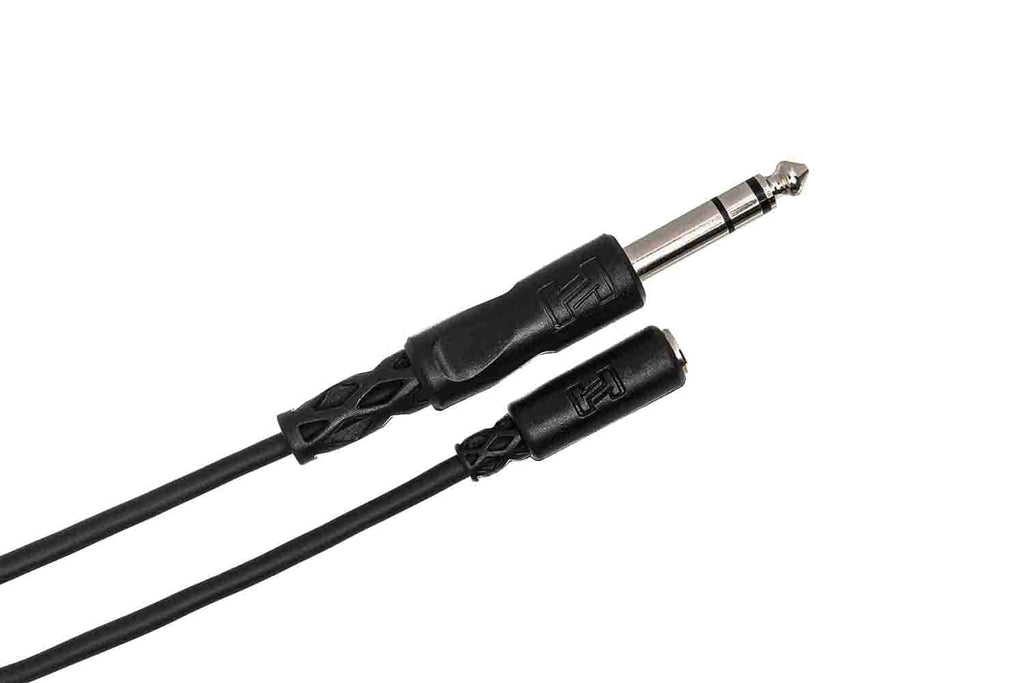 Hosa MHE-325 Headphone Adaptor Cable 3.5 mm TRS to 1/4 in TRS - 25 Feet