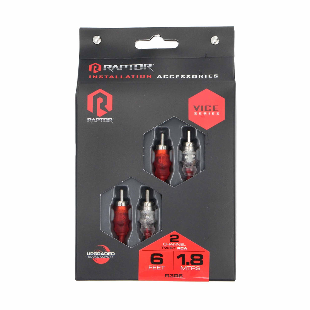 Raptor R3R6 RCA 2-Channel Audio Cable - Vice Series 6 Feet