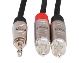 Hosa HMR-006Y, REAN 3.5mm TRS to Dual RCA Pro Stereo Breakout Cable - 6 Feet