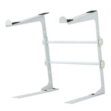 MR DJ LTS109WH Laptop Computer Stand White Mobile Disc Jockey PC Table Rack Mount Clamp Bracket