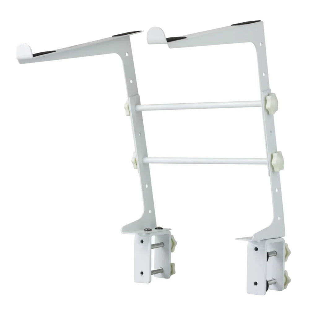 MR DJ LTS109WH Laptop Computer Stand White Mobile Disc Jockey PC Table Rack Mount Clamp Bracket
