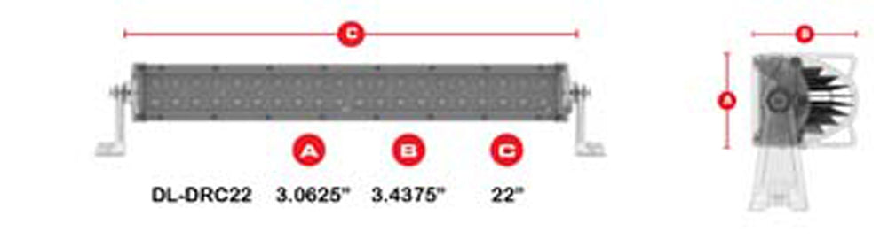 Daytona Lights DL-DRC22 22" Dual Row Curved Lightbar - 40 LED