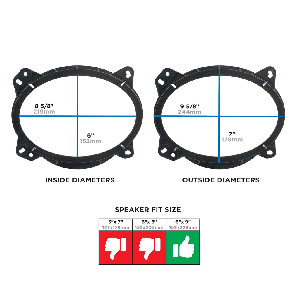 Metra 82-8146 6x9" Speaker Plate  Compatible  Fits Toyota Multi 2002-Up Pair