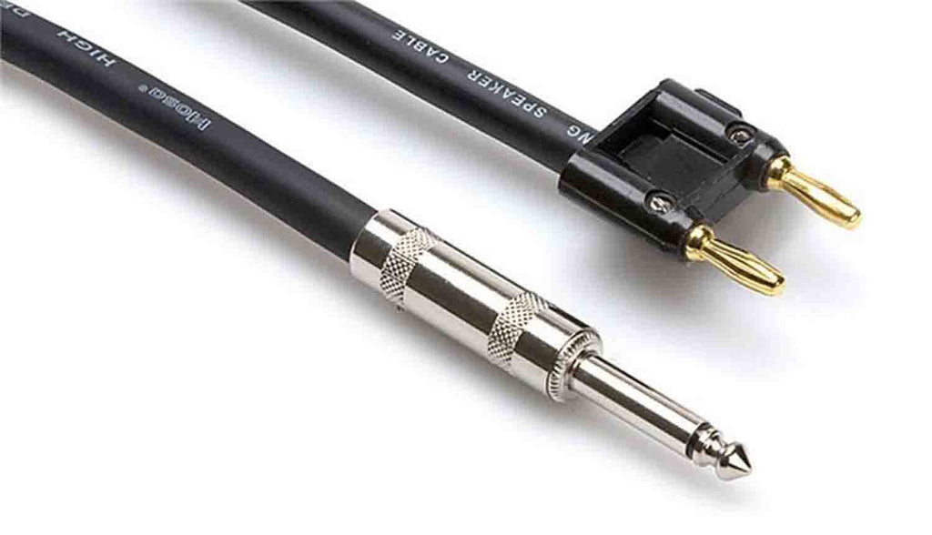 Hosa SKJ-650BN, 1/4 in TS to Dual Banana Speaker Cable - 50 Ft