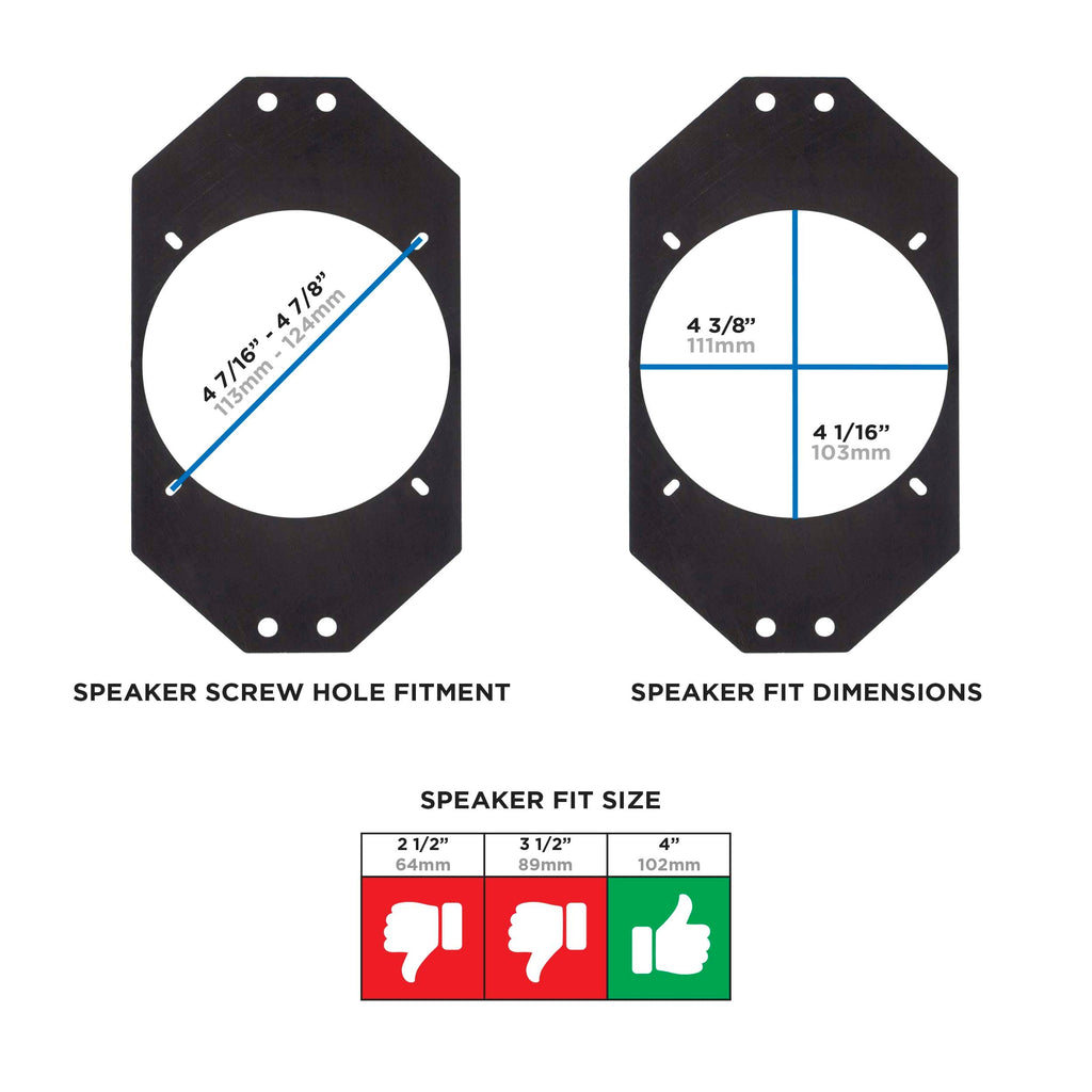 Metra 82-1012 Speaker Adapters 4 Inch - Compatible Fits for Wrangler 1997-2006