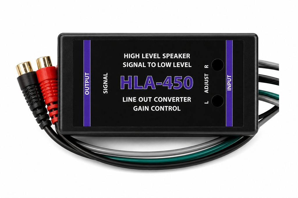 Absolute HLA450 2-Ch High-to-Low Line Output Converter Adjustable Speaker Level to RCA Converter