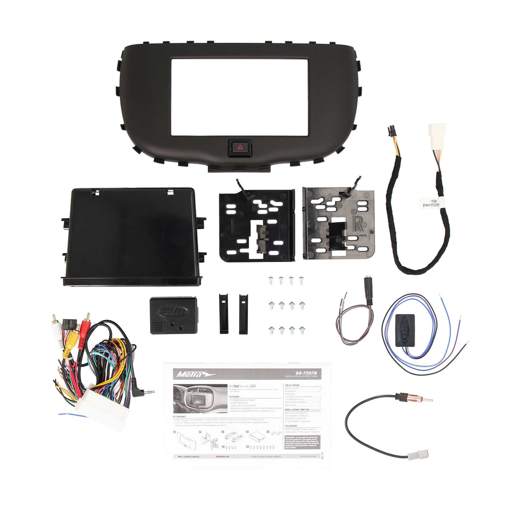 Metra 99-7397B Single 2" or Double 4" Car Stereo Dash Kit - Compatible Fits for Kia Soul (Non-NAV) 2020-Up