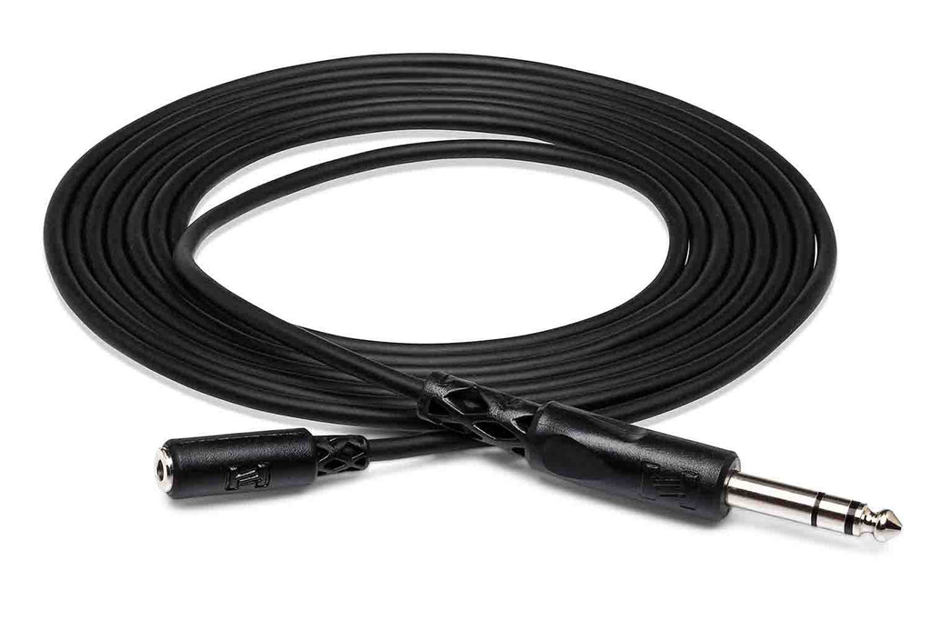 Hosa MHE-325 Headphone Adaptor Cable 3.5 mm TRS to 1/4 in TRS - 25 Feet