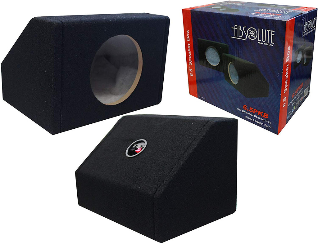 2 Absolute 6.5" Single Angled Subwoofer Enclosure Speaker Box - Black