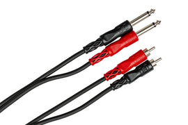 Hosa Stereo Interconnect Cable Dual 1/4-inch TS Male to Dual RCA Male