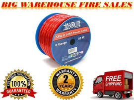 Absolute 1/0 Gauge 50 FT PRO Xtreme Twisted Power / Ground Battery Wire Cables Red