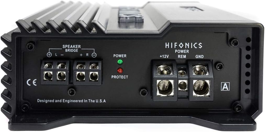 Hifonics A1000.2D 1000 Watt 2-Channel Class-D Compact Car Audio Amplifier & 4G Amp Kit