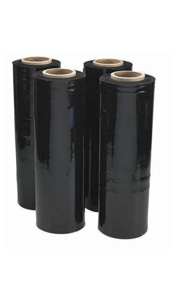 PATRON 18" x 1500' SQ 8 Rolls Pallet Wrap Stretch Film Hand Shrink Wrap 1500 SQ FEET Black