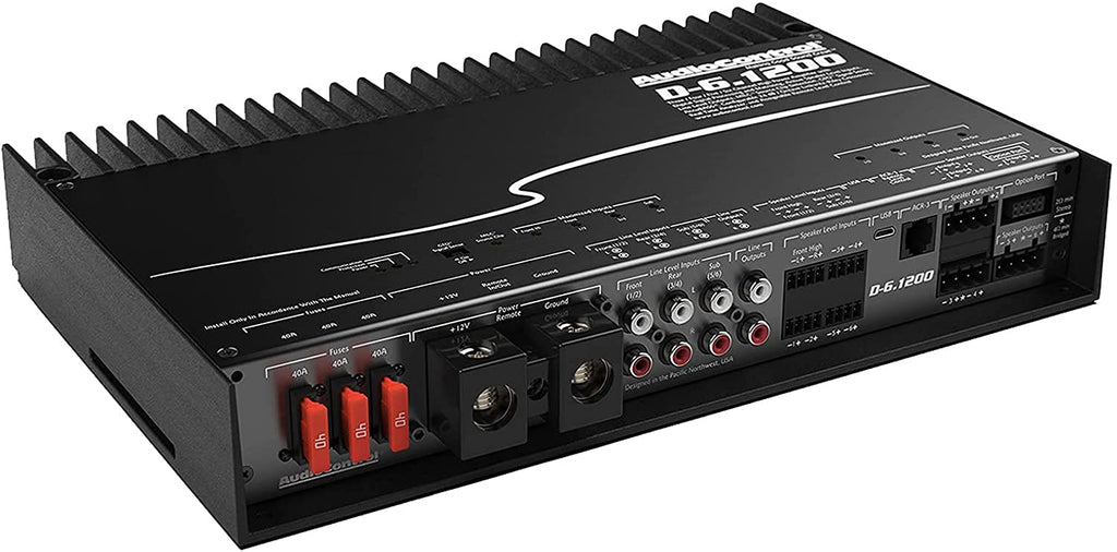 Audio Control D-6.1200 D Series 6-channel car amplifier with digital signal processing — 125 watts RMS x 6