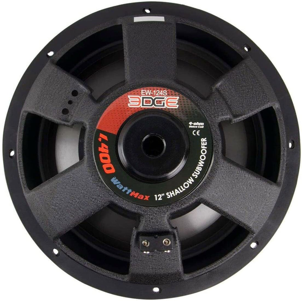 2 Power Acoustik EW-124S 12″ EDGE Shallow Series 2.5″ Depth Subwoofer