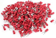 Load image into Gallery viewer, Install Bay RVST10 Red Vinyl Spade Terminal 22-18 Gauge #10 Package of 100