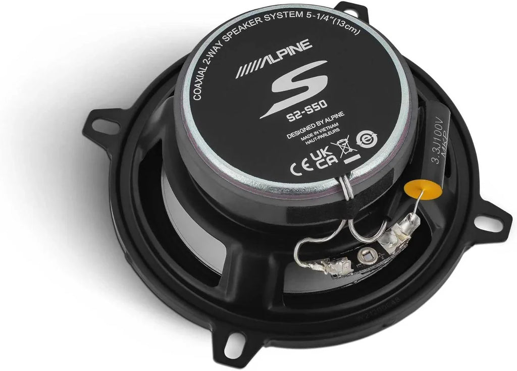 4 Pack Alpine S2-S50 170W 5.25" Coaxial Speakers +2 72-1002 Speaker Harness Fits 1984-02 Jeep Dodge Cherokee