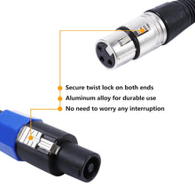 Load image into Gallery viewer, MR DJ CSMXF100 100&#39; Speakon Plug Male to XLR Female Extension Cable for PA DJ Amplifier Stage Monitor