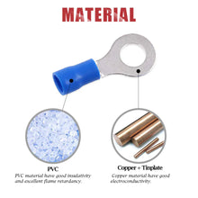 Load image into Gallery viewer, RTT8B Blue Ring Terminals 16 - 14 Gauge 100 Per Bag