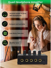Charger l'image dans la galerie, MR DJ Microamp HA400PRO Ultra-compact 4-channel stereo headphone amplifier
