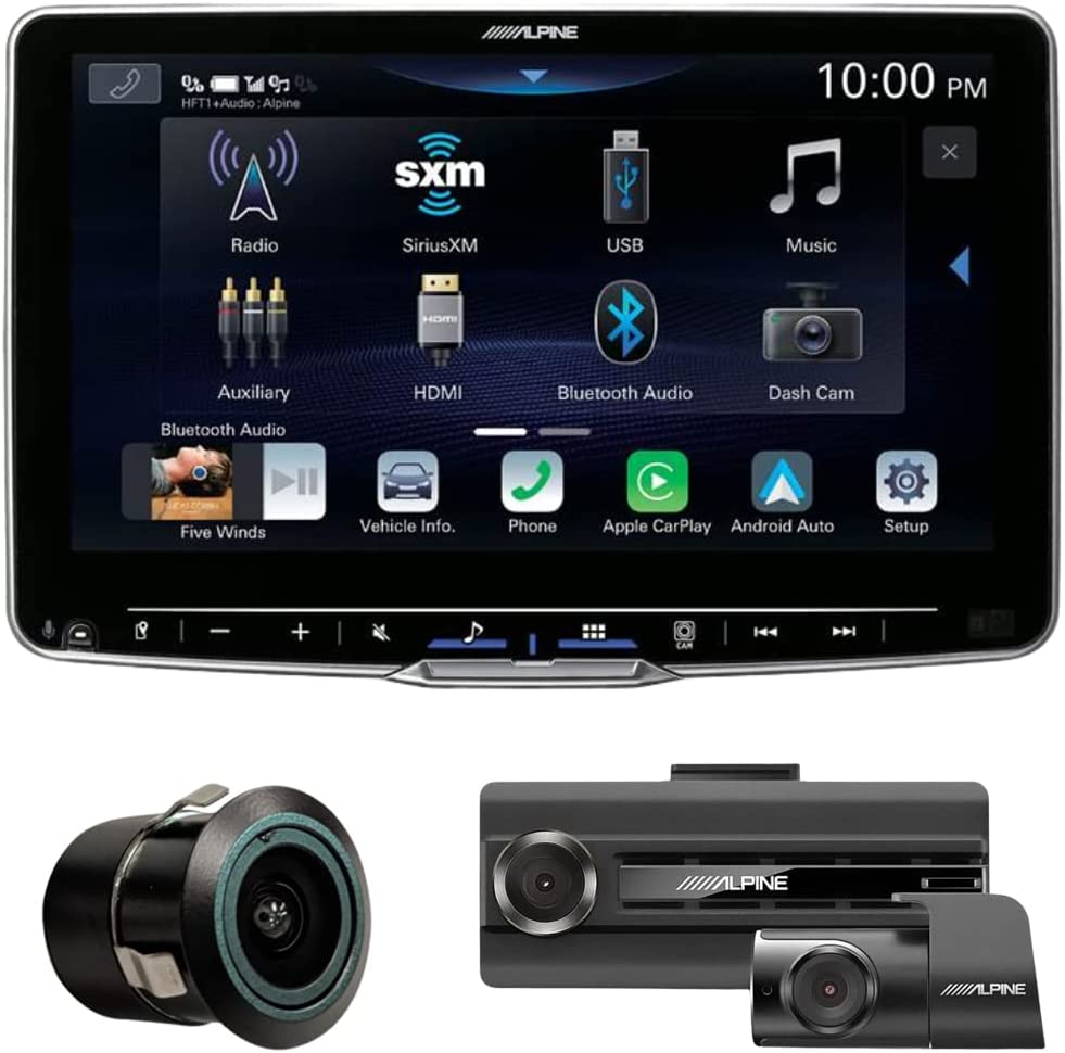 Alpine ILX-F509 9" Digital Multimedia Receiver Bullet Camera DVR-C310R Dash Camera