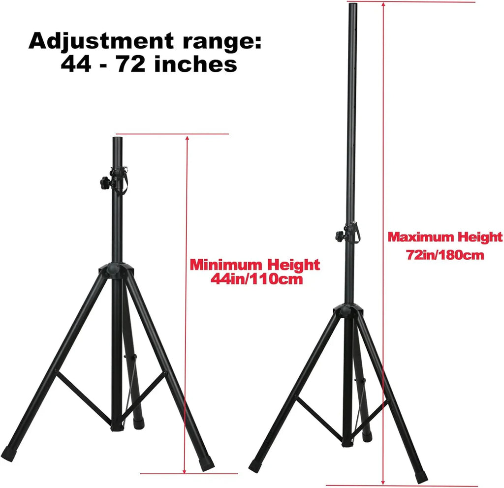 2 MR DJ Heavy Duty PA DJ Speaker Universal Adjustable Height Tripod Stands