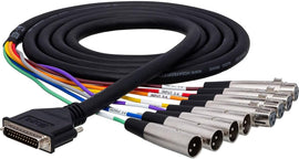 Hosa AES805Y AES/EBU Breakout Snake, DB-25 to 4 XLR Male & 4 XLR Female, 16.5 Feet