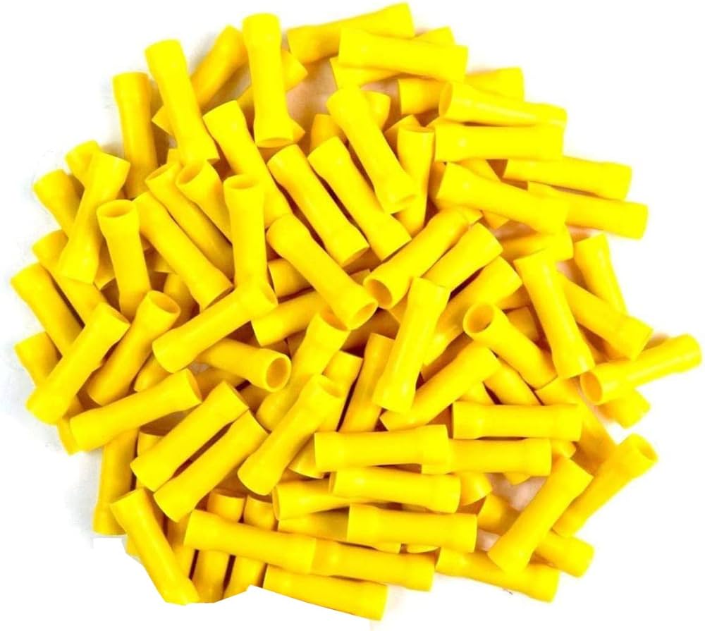 Install Bay YVBC Yellow Vinyl Butt Connector 12-10 Gauge - Package of 100