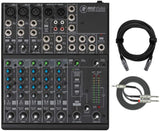 Mackie 802VLZ4 8-channel Ultra Compact Mixer with High-Quality Onyx Preamps with MR DJ XLR Cable 20 Feet and 3.5mm TRS to dual 1/4